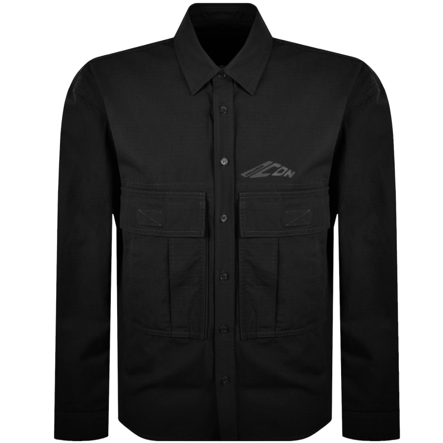 DSQUARED2 Icon Ripstop Overshirt Black | Mainline Menswear us